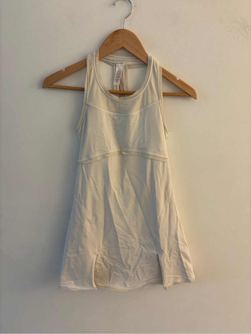 Ivivva by Lululemon A-Line Tank Tennis White Dress, Built in bra, Size 12 kids